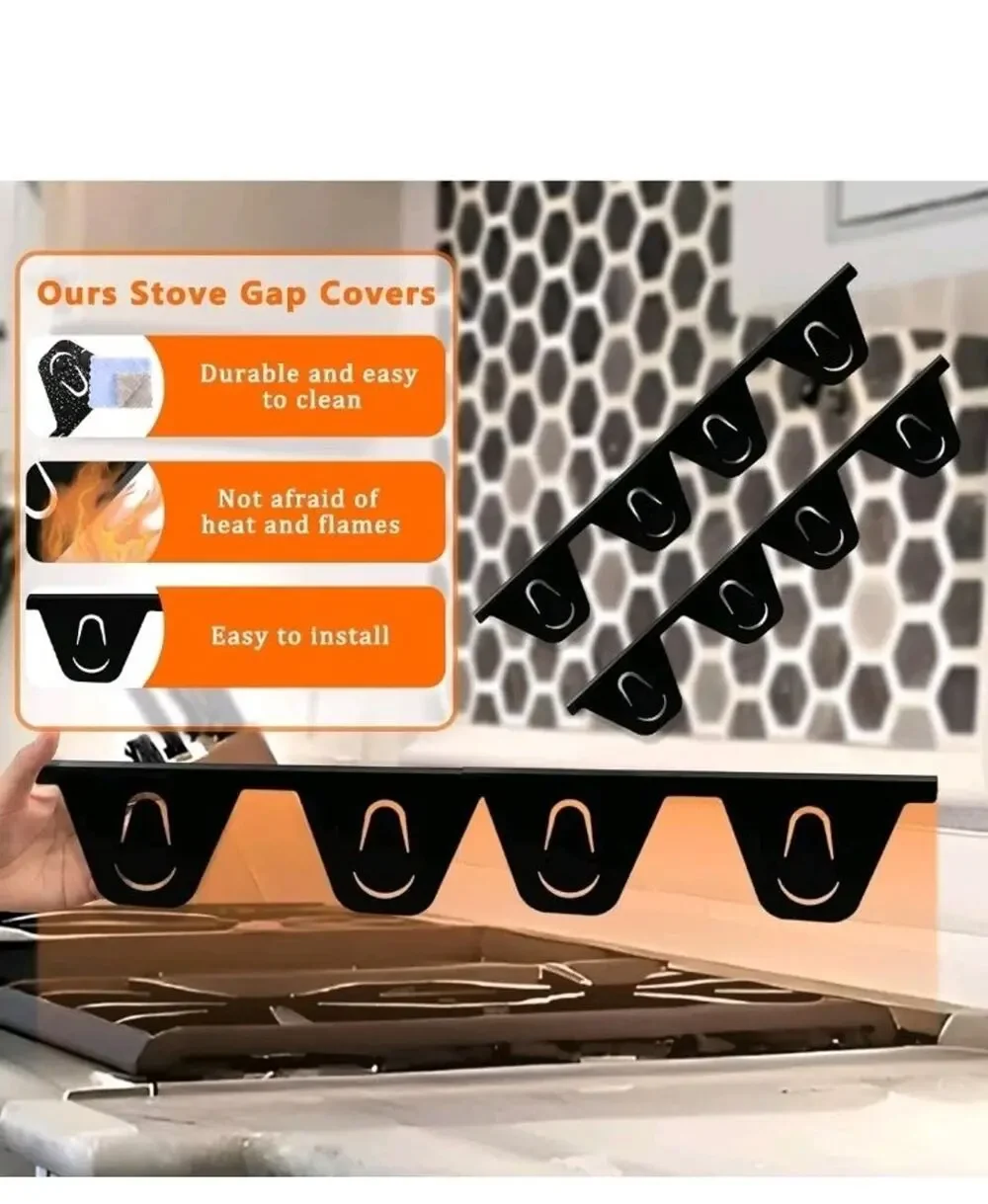 Stove Gap Filler,2Pcs Stove Gap Covers Stainless Steel, Stove Counter Gap s1
